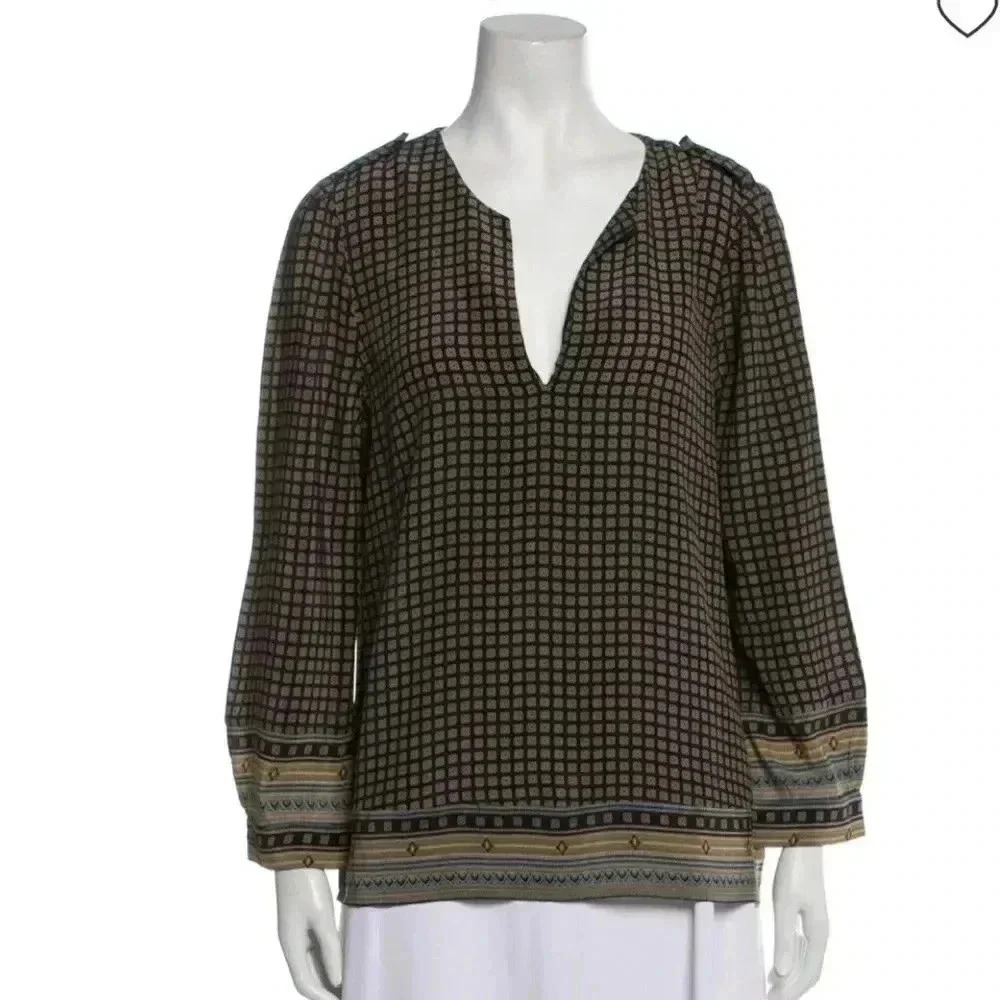 JOIE Silk Printed Blouse Sz XS
